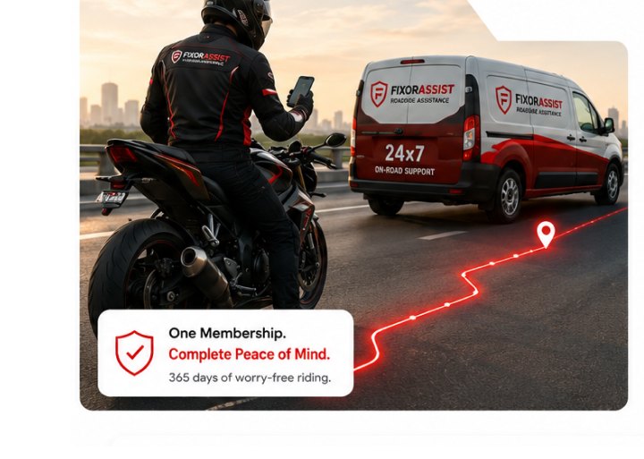 Rider with FixorAssist support van